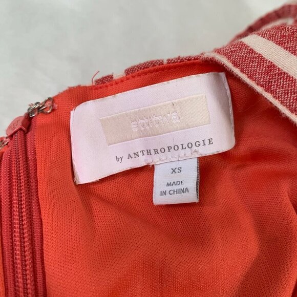 Anthropologie ett:twa red white striped gauzy crop length cotton blend jumpsuit - Picture 6 of 12